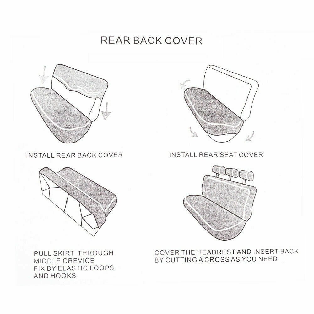Premium Quality 5-Seat Auto Car Seat Covers Front Rear Head Rest Cover Protector Universal