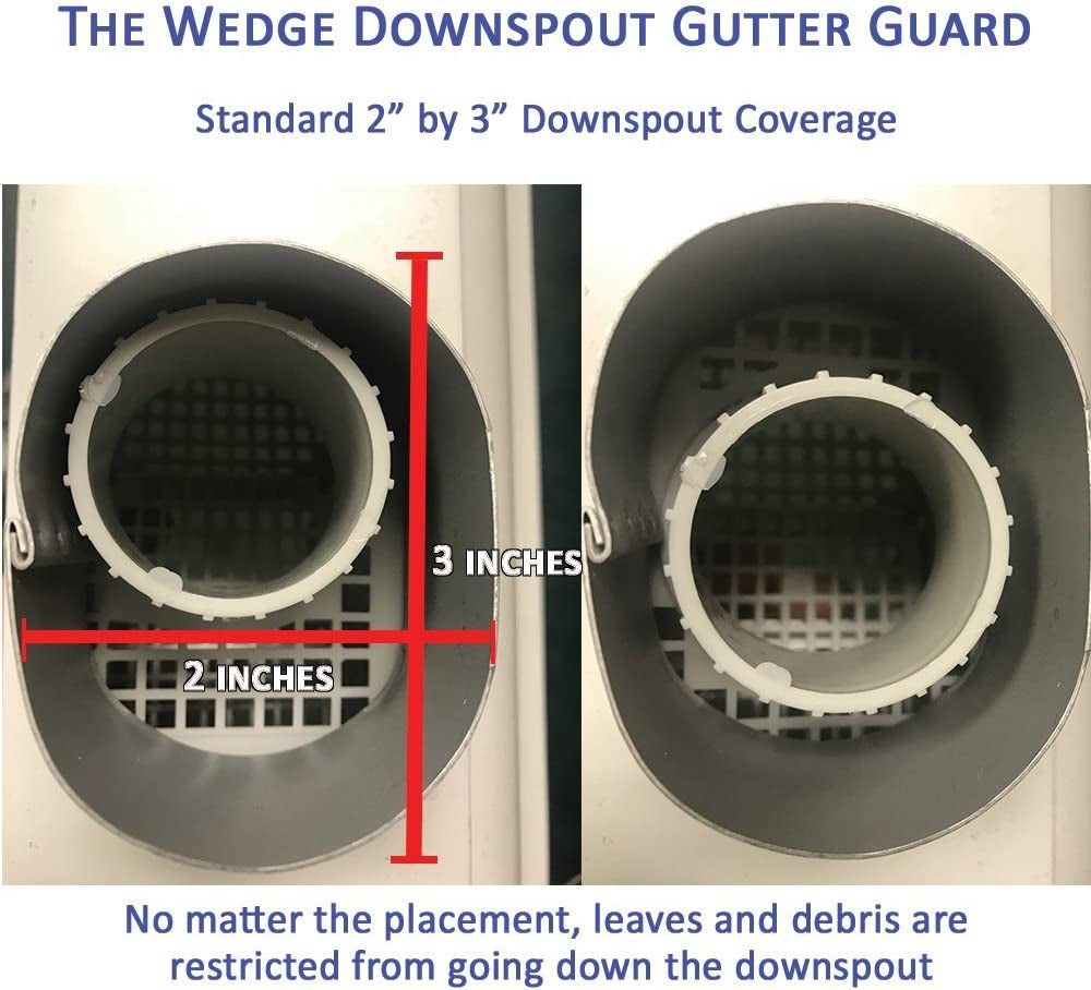 4 Pack The Gutter Guard - Wedge Eliminates Downspout Pipe Clogs from Leaves and Debris