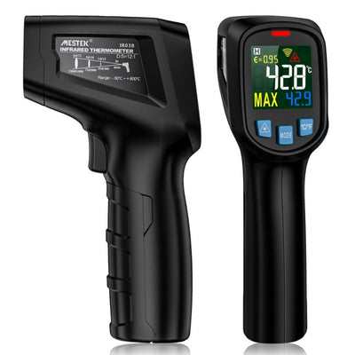  Infrared Thermometer -50~400℃ or -58~1112 ℉ Non-Contact High Temperature Meter Handheld LCD Color Screen Pyrometer with Adjustable Emissivity IR Thermometer