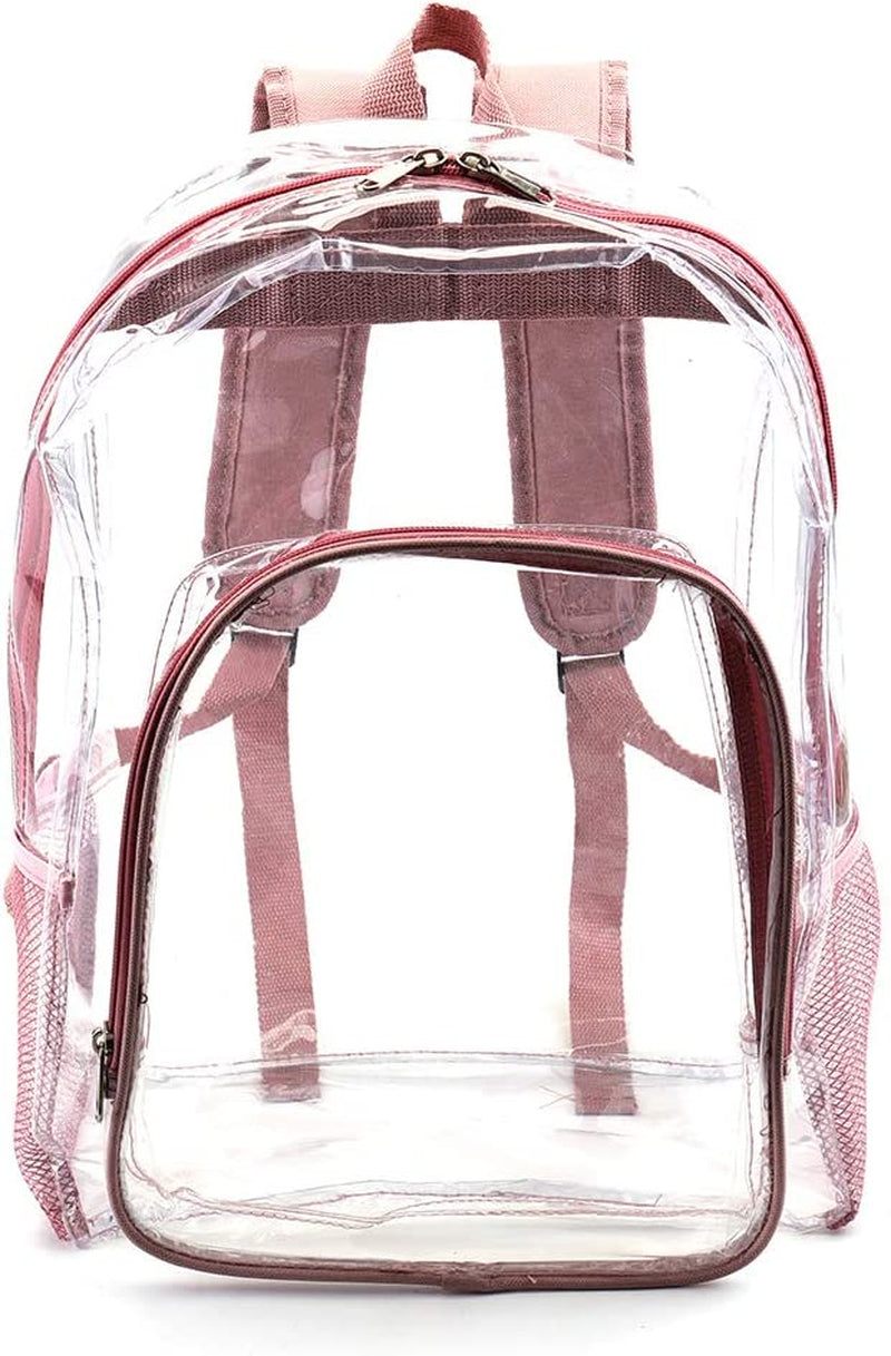 Heavy Duty Transparent Clear Backpack Plastic Bookbags See through Backpacks for School (Blue)