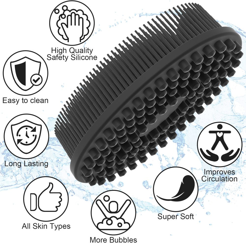 Soft Silicone Body Scrubber,Exfoliating Shower Scrubber for Cleansing Skin,Lathers Well