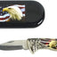 USA Flag & American Bald Eagle Head Shaped Folding Pocket Knife w/Gift Box Case