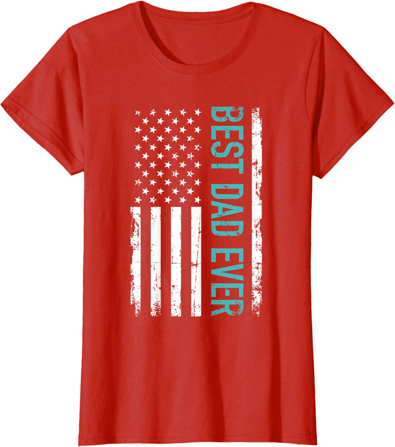 Father's day Best dad ever with US american flag Short Sleeve T-Shirt