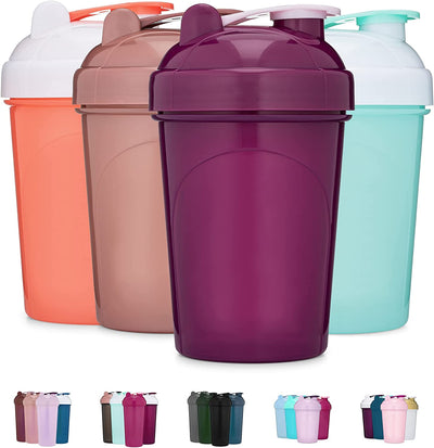 4 Pack Shaker Bottle | Protein Shaker Cup 4-Pack with Agitators | Protein Shaker Bottle Set is BPA Free and Dishwasher Safe
