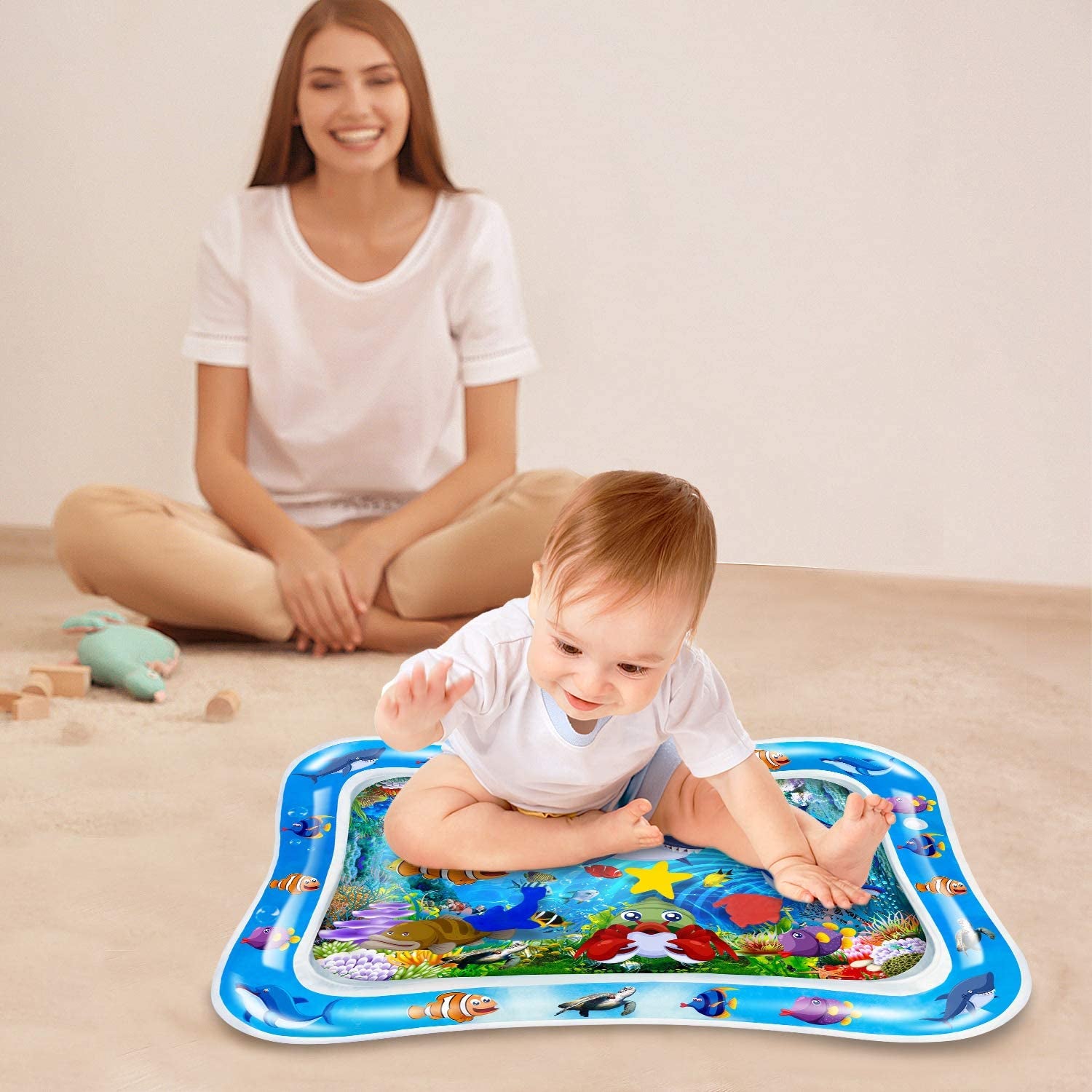  Tummy time Water Play mat Baby & Toddlers is The Perfect Fun time Play Inflatable Water mat,Activity Center Your Baby's Stimulation Growth