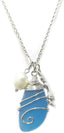 Ocean Wind Colored Sea Glass Necklace Turtle Starfish Shell Freshwater Pearl Handmade  For Women Girls