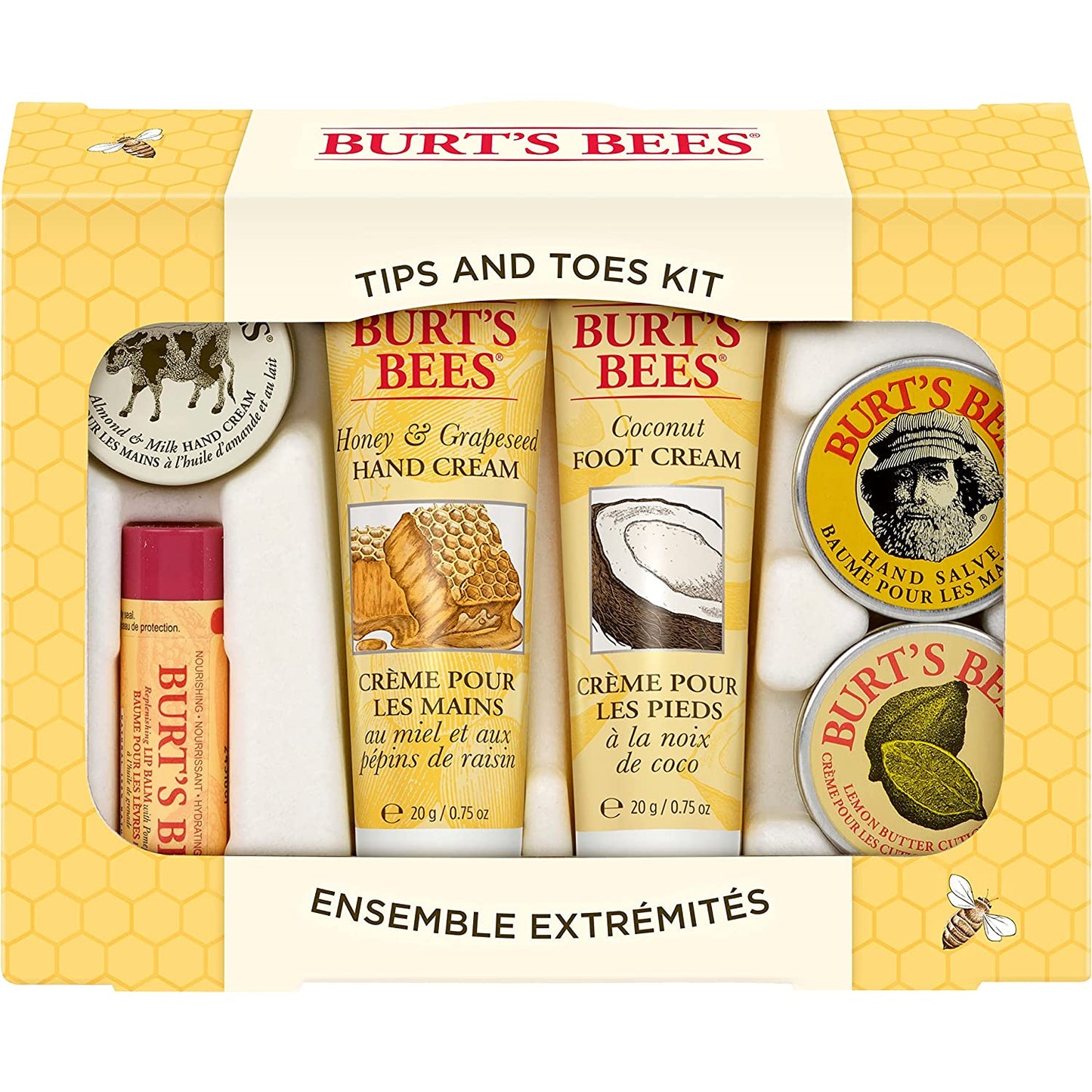 Burts Bees Mothers Day Gifts for Mom, 5 Body Care Products, Everyday Essentials Set - Original Beeswax Lip Balm, Deep Cleansing Cream. Hand Salve, Body Lotion & Foot Cream, Travel Size