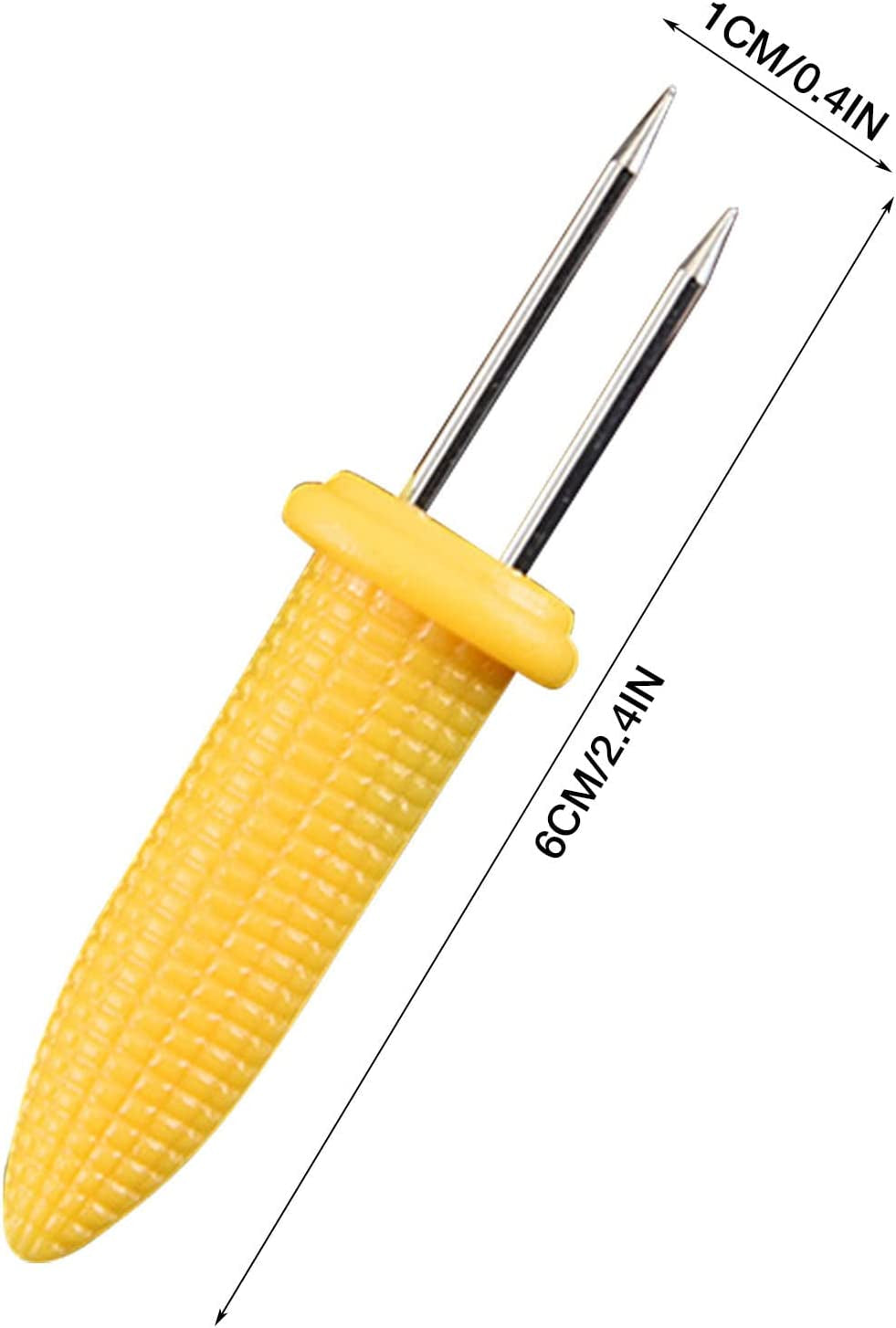 20 Corn Holders for Eating Stainless Steel Corn Cob Holder Impale The Pins On The Holder to Each Side of Corn Cob's Ears 