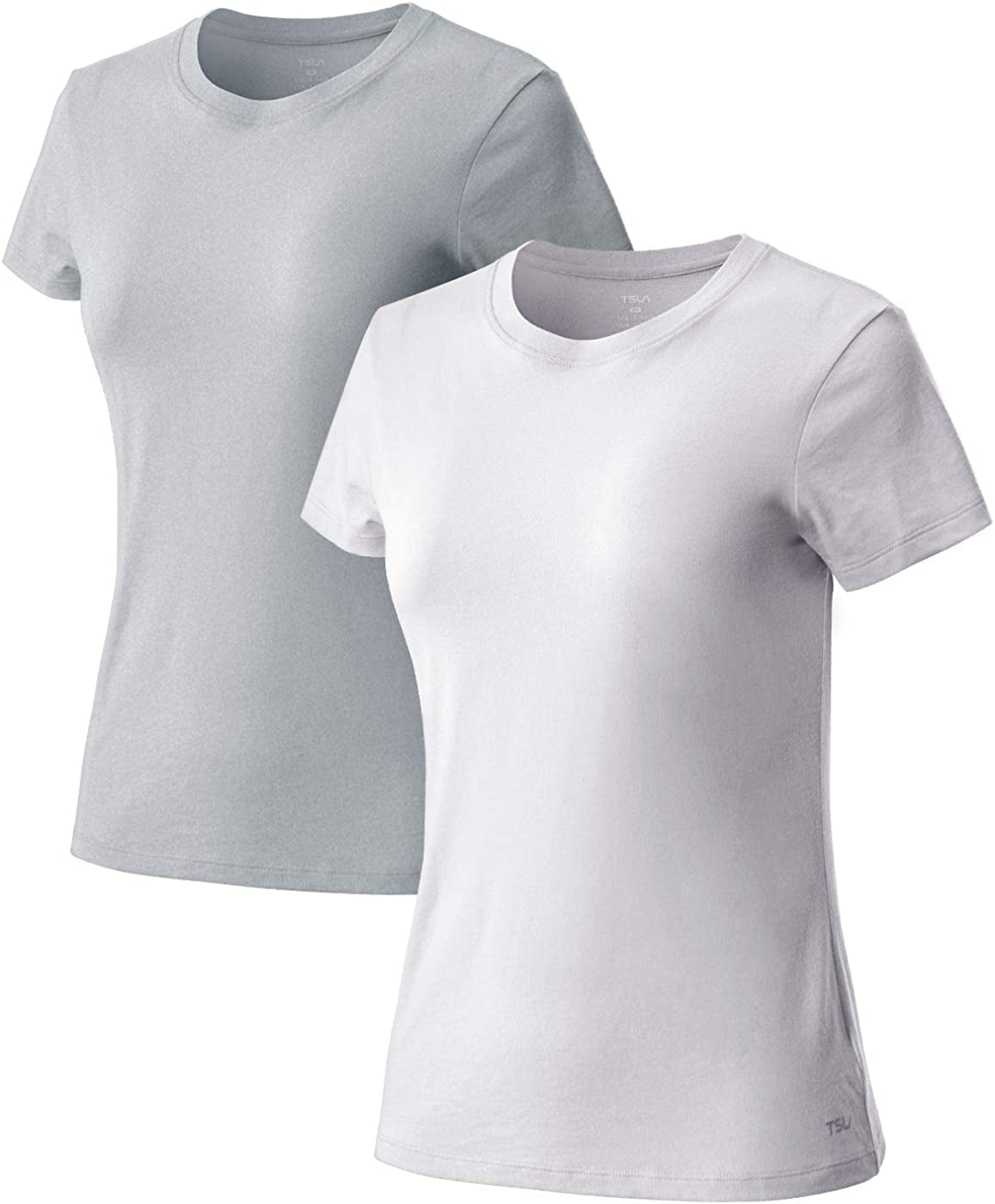  2 Pack Women's Workout Shirts, Dry Fit Wicking Short Sleeve Shirts, Active Sports Running Exercise Gym Tee Shirt
