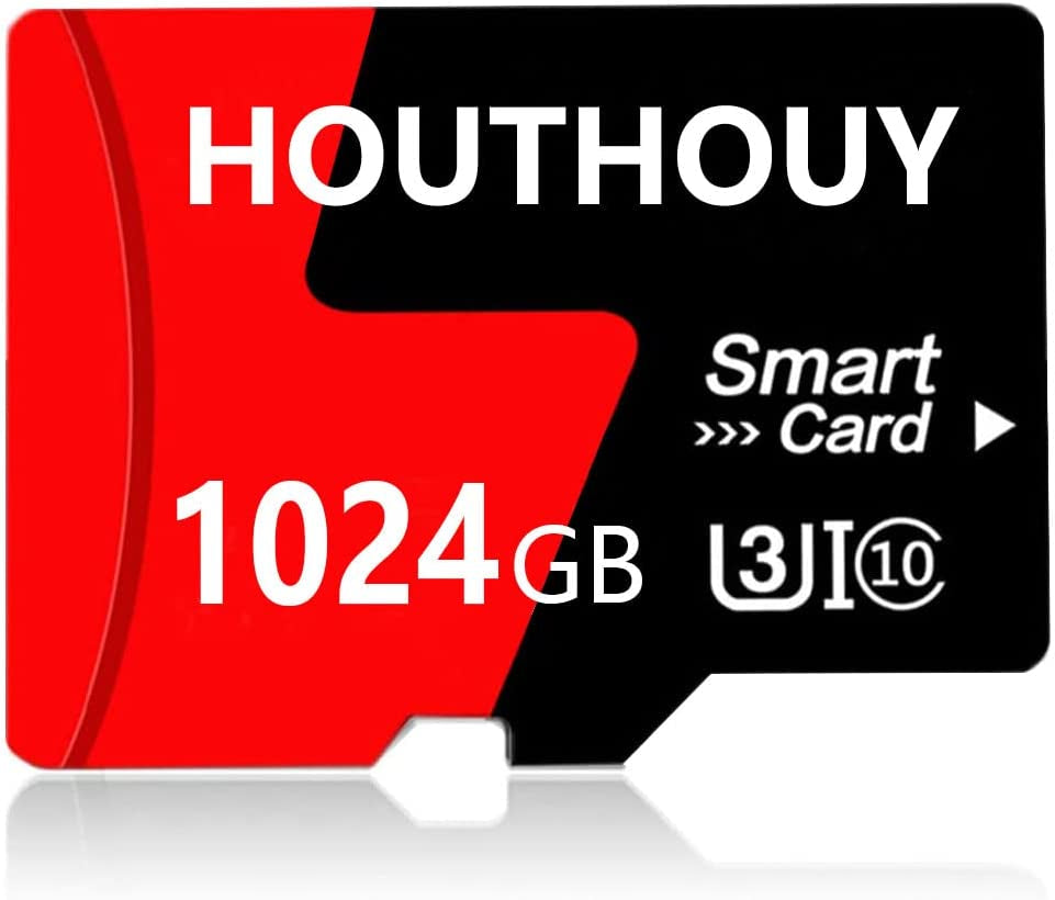 Micro SD Card 1TB Memory Card 1024GB Class 10 High Speed TF Card with Adapter for Pc,Android Phones,Tablet,Bluetooth Speaker,Dash Camera (Red)