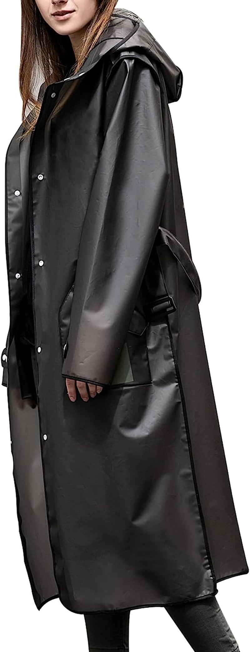 Raincoats For Women Men Reusable Portable Waterproof EVA Long Rain Ponchos with Hoods