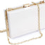 Women Clear Clutch Bag With Removable Gold Chain Strap