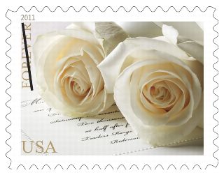 USPS Wedding Roses 2011 Forever Stamps - Book of 20 Postage Stamps