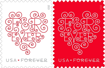 USPS Forever Hearts Forever Stamps - Sheet of 20 Postage Stamps